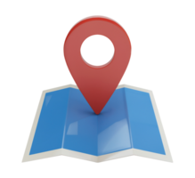 Map icon with pin isolated on transparent background png