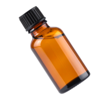 Amber Glass Bottle of Essential Oil isolated object png