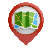map with red pin icon on transparent background png