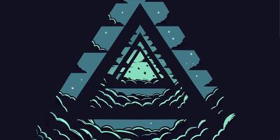 Abstract Triangle Cloudscape Art vector