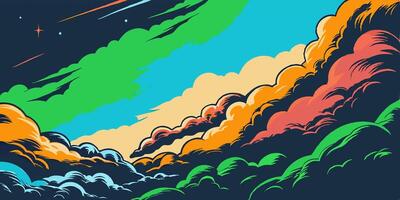 Colorful Cloudscape, Abstract Sky Art vector