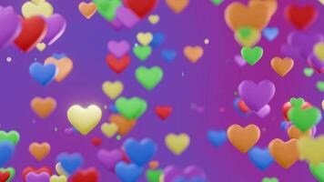 Colorful Heart shape for Pride month background, seamless loop video