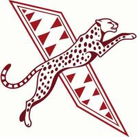 Leaping Cheetah Red Design Graphic vector