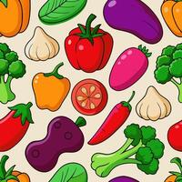 Colorful Veggie Pattern Background vector