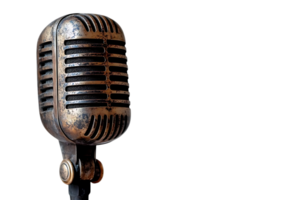 Vintage Microphone, Recording Audio on Transparent Background png