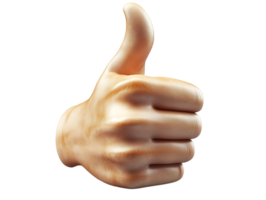 Thumbs Up, 3D Hand Gesture, Transparent Background, Ideal for Design Projects png