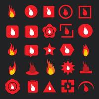 collection of fire icons with different shapes vector