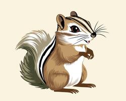 Cute chipmunk. Small striped rodent. isolated illustration vector