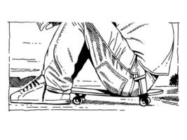 Illustration of a skateboarder taking a break. vector