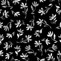 Repeating pattern of stylized flowers in brushstrokes. vector