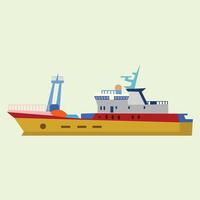 Flat illustration of ships icon for web design. Illustration of a ship carrying goods and people in large size and dancing colors. Design elements illustration of transportation vector