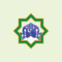 Flat illustration of mosque icon for web design. Mosque icon in flat design style. Suitable for religious design purposes in poster elements, banners, greeting cards vector