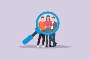 Community focuses, group pointing direction. Community Focuss Concept. Colored flat illustration isolated vector