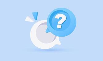 3d question mark speech bubble icon design vector