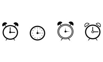 Ringing alarm clock set icon design vector