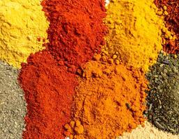 Colorful spices creating a vibrant and aromatic culinary scene photo