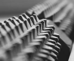Macro Shot Stock Photo Of Spikes On Metallic Mechanism. Machine Part Backgrounds