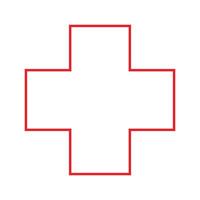 outline of red cross vector