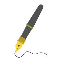 fancy fountain pen for writing isolated on white background vector