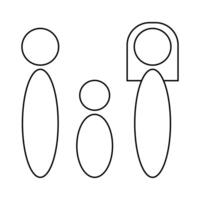 family line illustration consisting of father-mother-child isolated on a white background vector