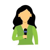 journalist reading the news isolated on a white background vector