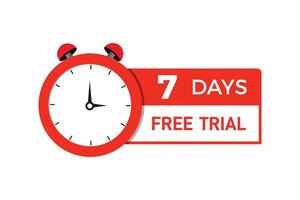 7 days free trial satisfaction promotion design vector