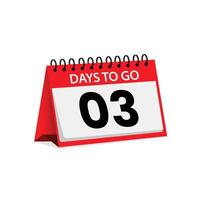 3 days to go countdown left days banner illustration. vector