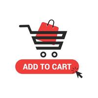 Add To Cart illustration with sopping cart vector
