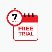 7 days free trial promotion design vector
