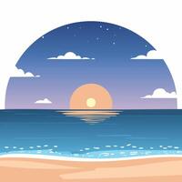 Twilight at the Edge of the Ocean vector