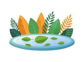 Floating Leaves in a Still Pond vector
