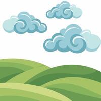 Clouds Rolling Over Rolling Hills vector