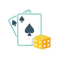 Playing cards with a dice vector