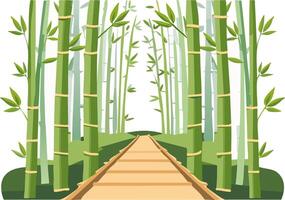 Hidden Path Through Bamboo Forest vector