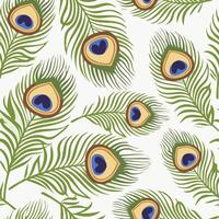 Bohemian Peacock Feathers seamless pattern vector