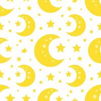 Seamless pattern Celestial Moon and Stars vector