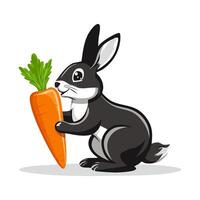 speedy rabbit holding a carrot vector