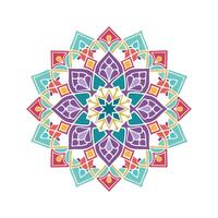 Intricate Islamic geometric patterns in jewel tones vector