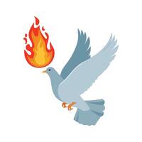 Dove Descending with Fire vector