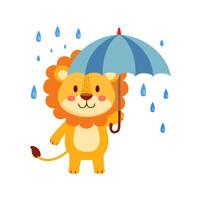 Lion using an umbrella vector
