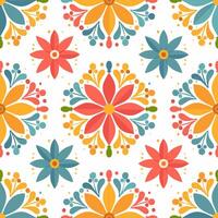 Geometric Floral seamless pattern vector