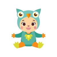 cute Baby Wearing Owl Clothes vector