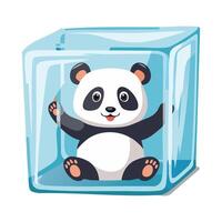Panda in the ice cube vector