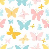 Seamless pattern butterflies in a dreamy vector