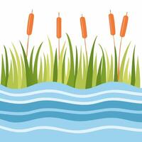 Quiet Marsh with Rippling Reeds vector