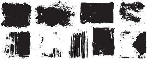 Grunge Texture Frame Collection, Distressed Ink Overlays and Abstract Borders for Urban Design vector