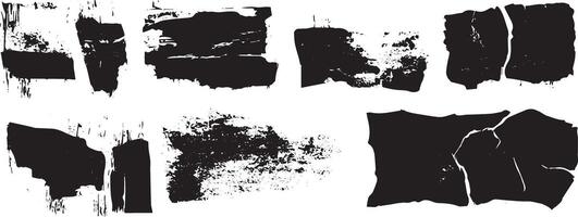 Torn Paper Grunge Texture Set, Distressed Ink Shapes for Abstract Overlays and Urban Art Design vector