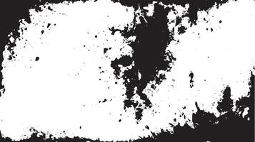 Grunge Black Ink Frame with Abstract Splash Texture on White Background vector