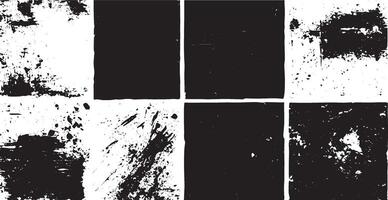 Grunge Texture Square Blocks Set, Distressed Overlays vector