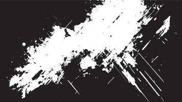 Dynamic Grunge Splatter Texture, Black and White Abstract Brush Stroke Background vector